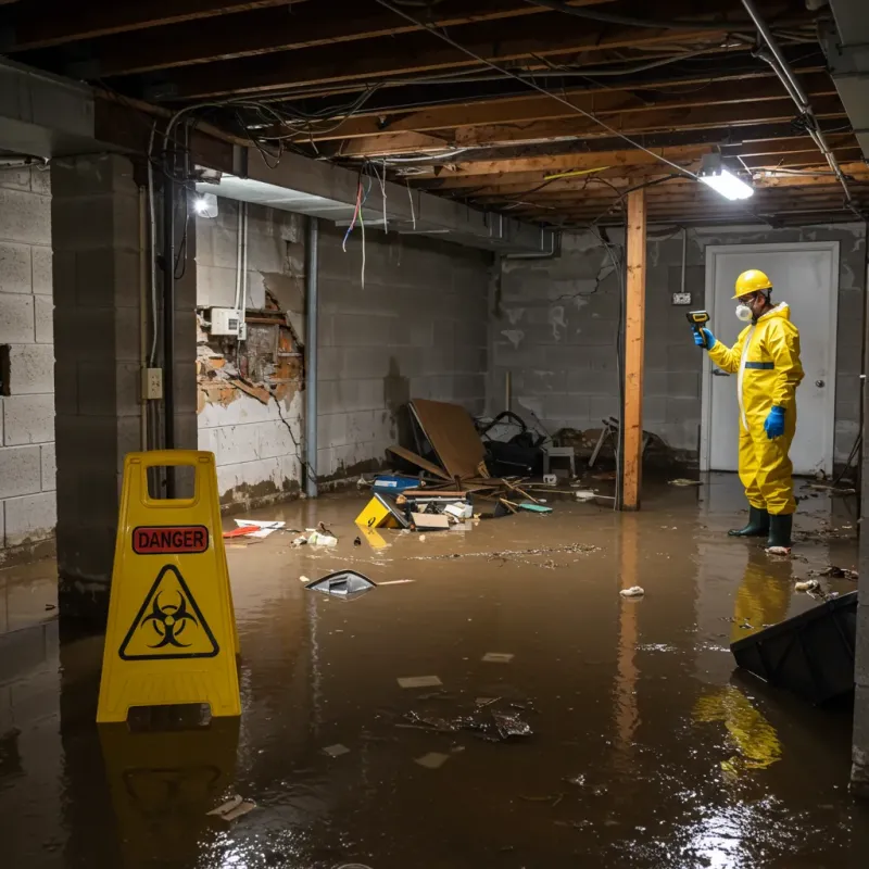 Flooded Basement Electrical Hazard in Paden City, WV Property