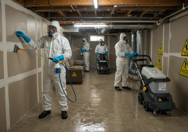Basement Moisture Removal and Structural Drying process in Paden City, WV